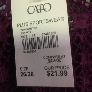 Brand new tank top and lace over blouse. Cato’s size 26/28. $25.00 cash